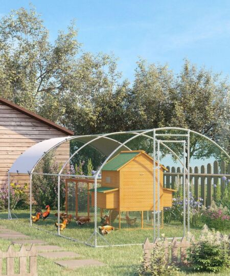 Walk-In Chicken Run & Coop | 2.8x1.9x2m | Galvanized & Covered | Protects 12-18 Chickens